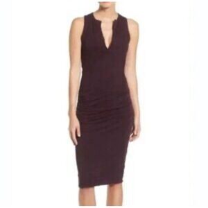 Standard James‎ Perse Dress Womens 2 (S/M) Purple Bodycon Ruched Sleeveless USA